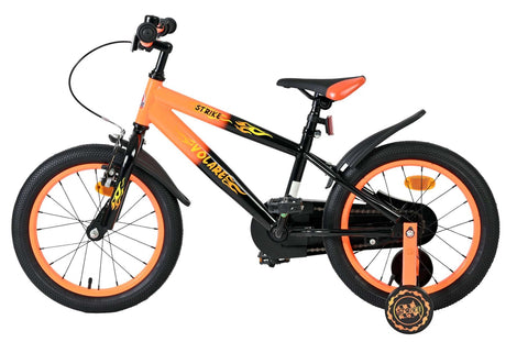 Kinderfahrrad in Schwarz und Orange mit 16-Zoll-Rädern und Rücktrittbremse