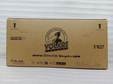 Kartonverpackung für ein Fahrrad, mit Logo und Informationen auf der Vorderseite