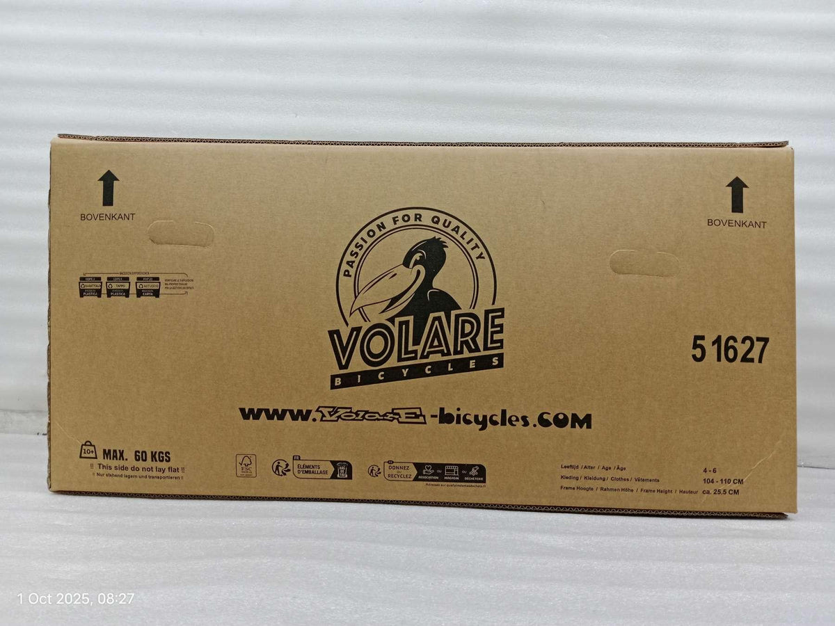 Kartonverpackung für Fahrräder mit Logo und Gewichtsangabe