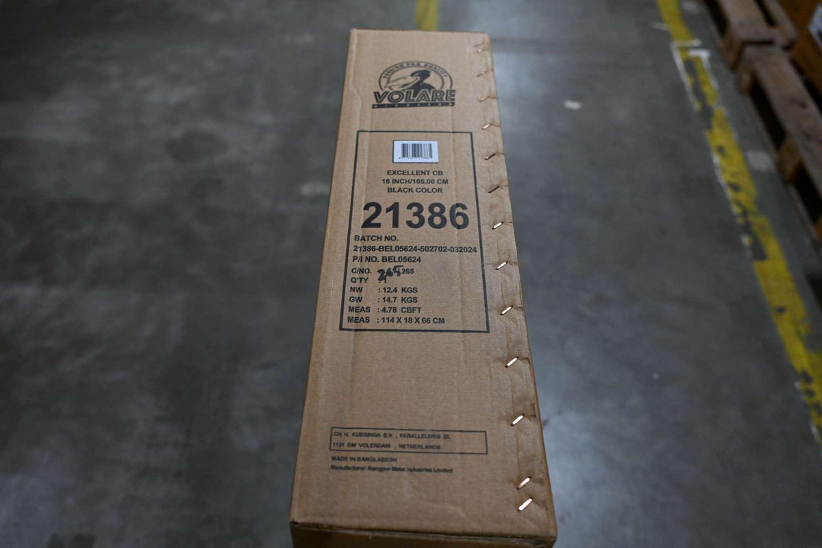 Braune Verpackung mit Produktinformationen und Barcode auf der Oberseite