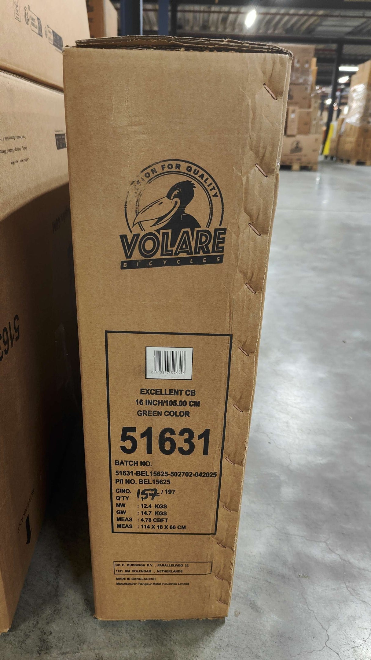 Volare Excellent Kinderfahrrad - Mädchen - 16 Zoll - Grün - 95 % zusammengebaut