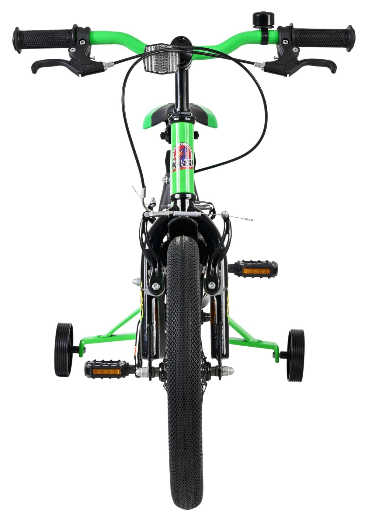 Kinderfahrrad in Grün mit Stützrädern und sportlichem Design
