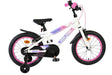 Kinderfahrrad in Weiß mit pinken Akzenten und stabilen Reifen