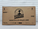 Kartonverpackung für ein Fahrrad mit Logo und Gewichtsangabe