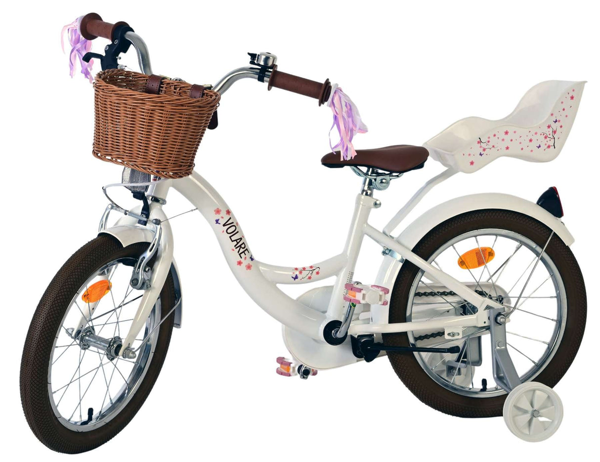 Volare Blossom Kinderfahrrad - Mädchen - 16 Zoll - Weiß