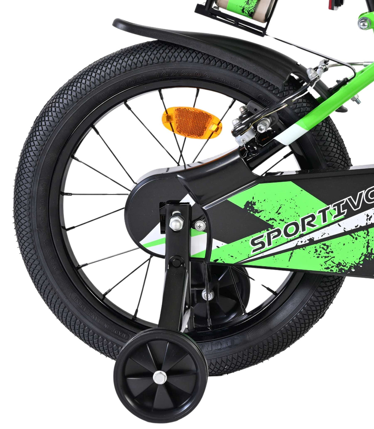 Volare Sportivo Kinderfahrrad - Jungen - 16 Zoll - Grün Schwarz - Zwei Handbremsen