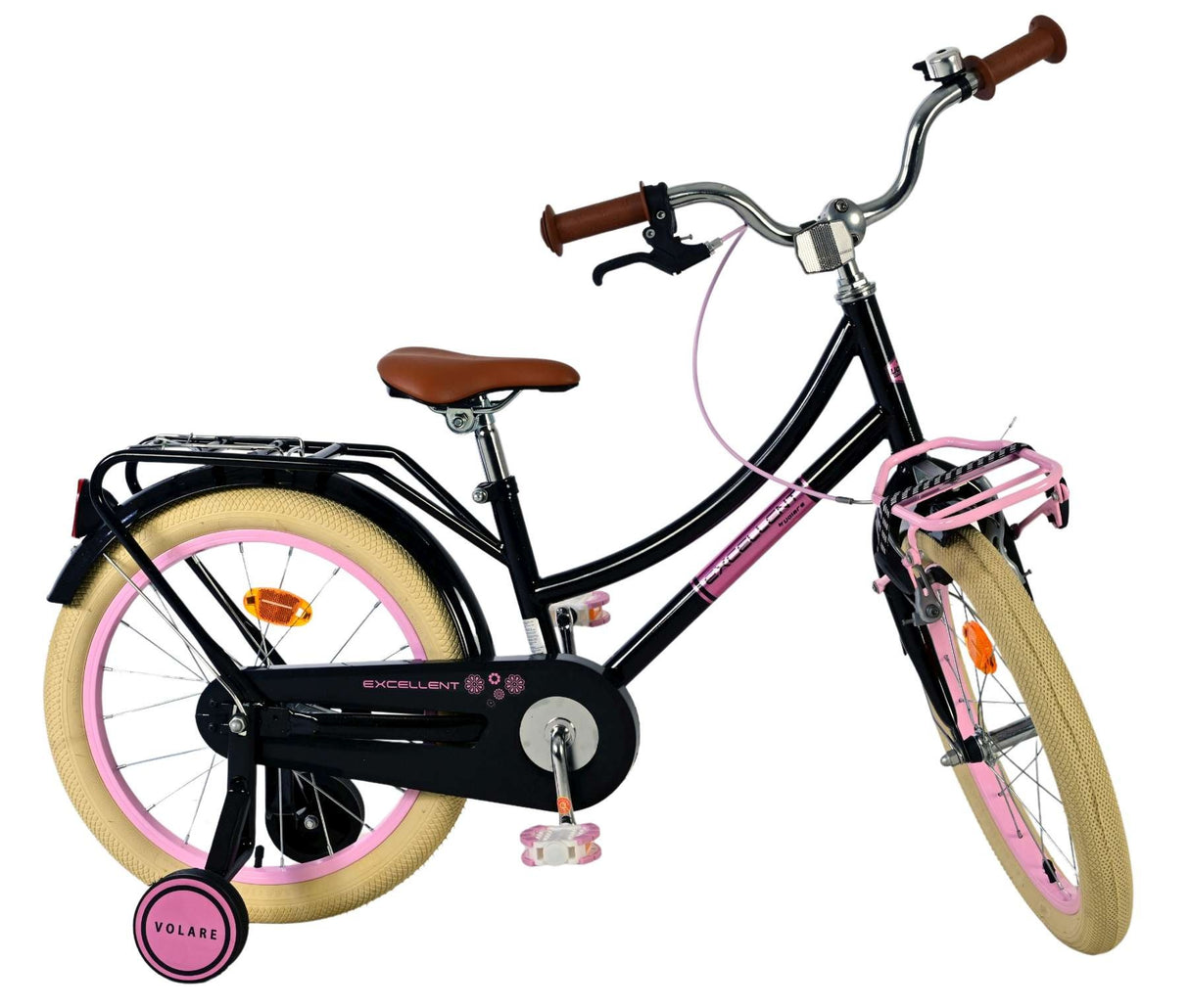 Volare Excellent Kinderfahrrad - Mädchen - 18 Zoll - Schwarz - 95 % zusammengebaut