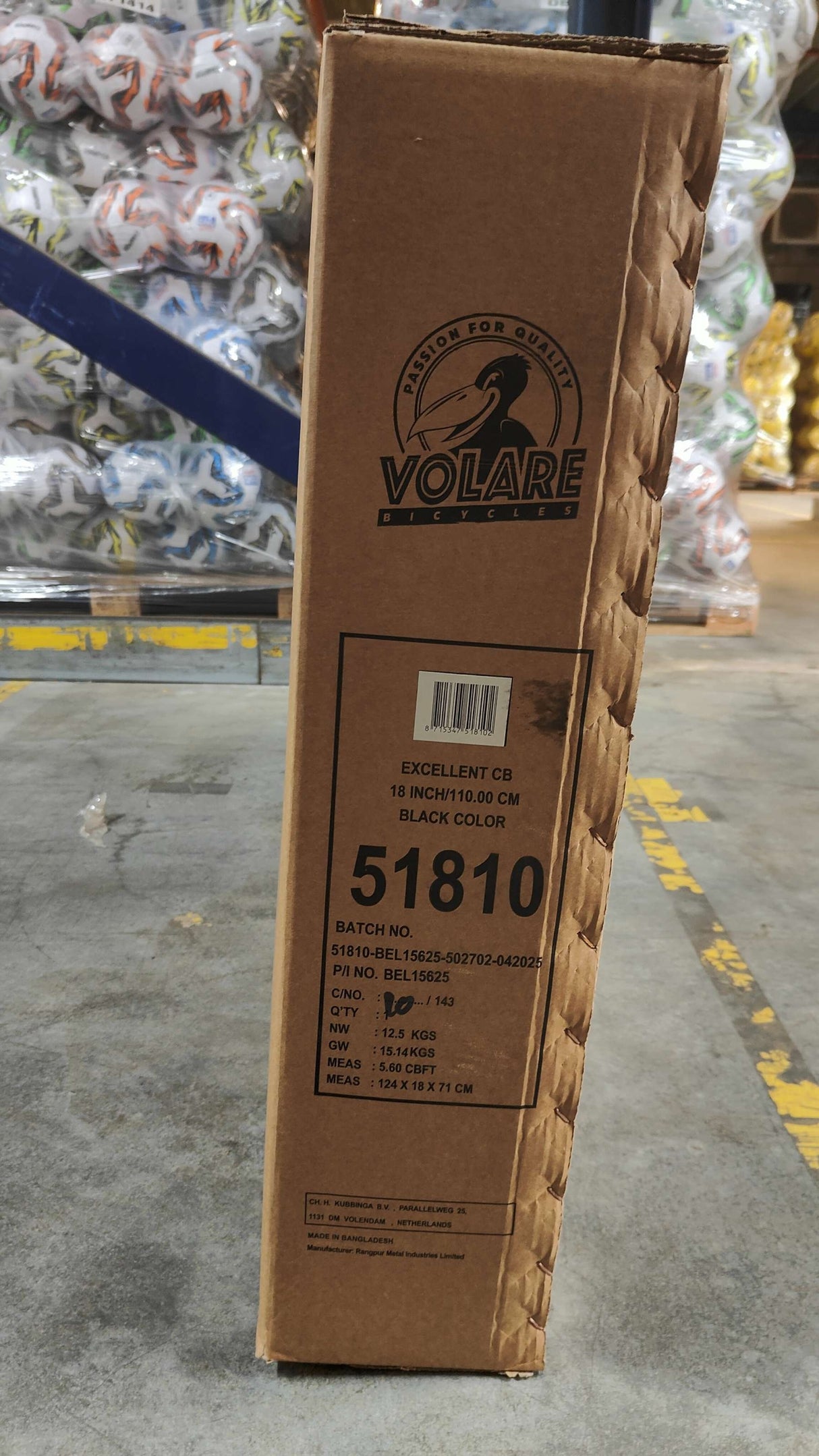 Volare Excellent Kinderfahrrad - Mädchen - 18 Zoll - Schwarz - 95 % zusammengebaut