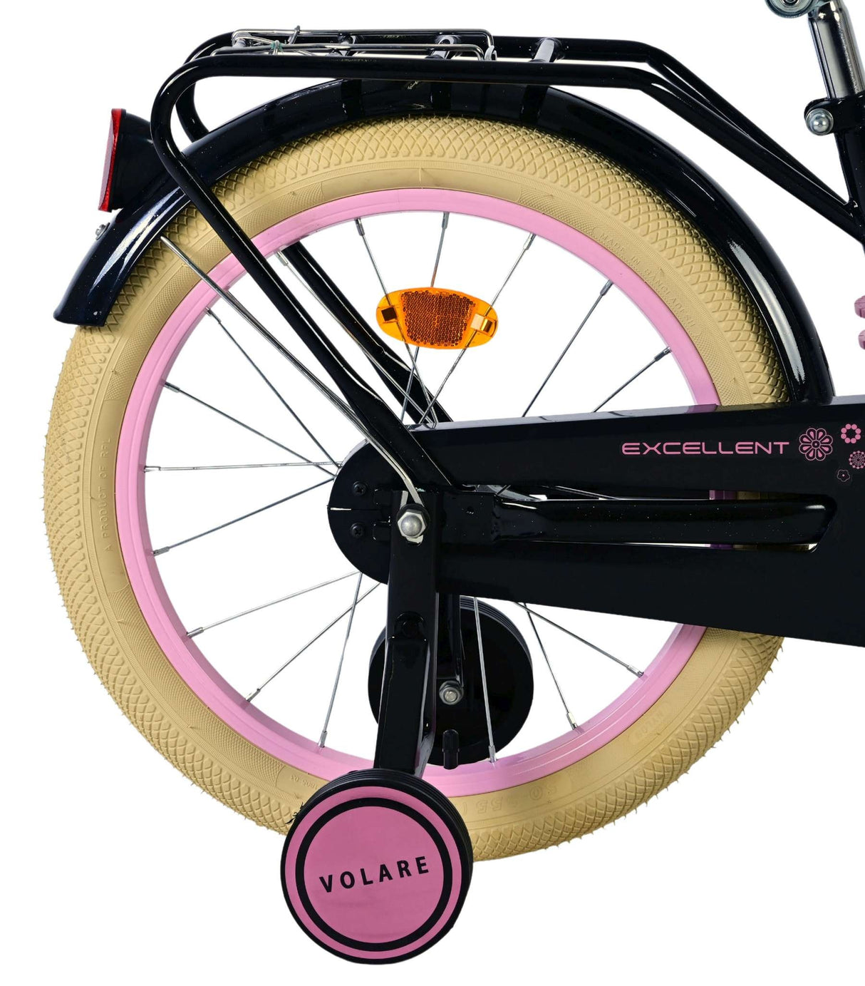 Volare Excellent Kinderfahrrad - Mädchen - 18 Zoll - Schwarz - 95 % zusammengebaut