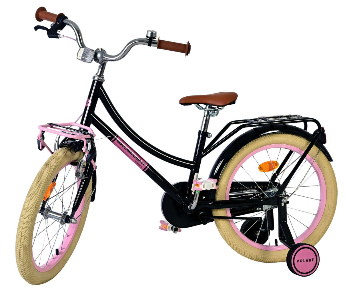 Volare Excellent Kinderfahrrad - Mädchen - 18 Zoll - Schwarz - 95 % zusammengebaut
