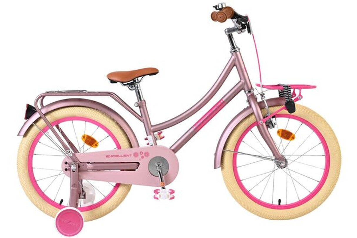 Volare Excellent Kinderfahrrad - Mädchen - 18 Zoll - Mattrosa