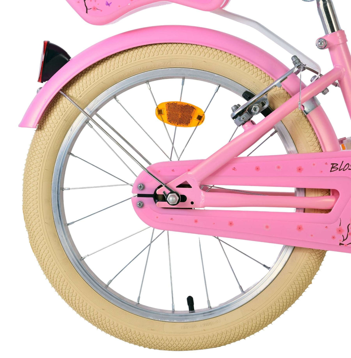 Volare Blossom Kinderfahrrad - Mädchen - 18 Zoll - Rosa - Zwei Handbremsen