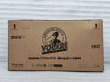 Kartonverpackung für ein Fahrrad mit Logo und Gewichtsangabe