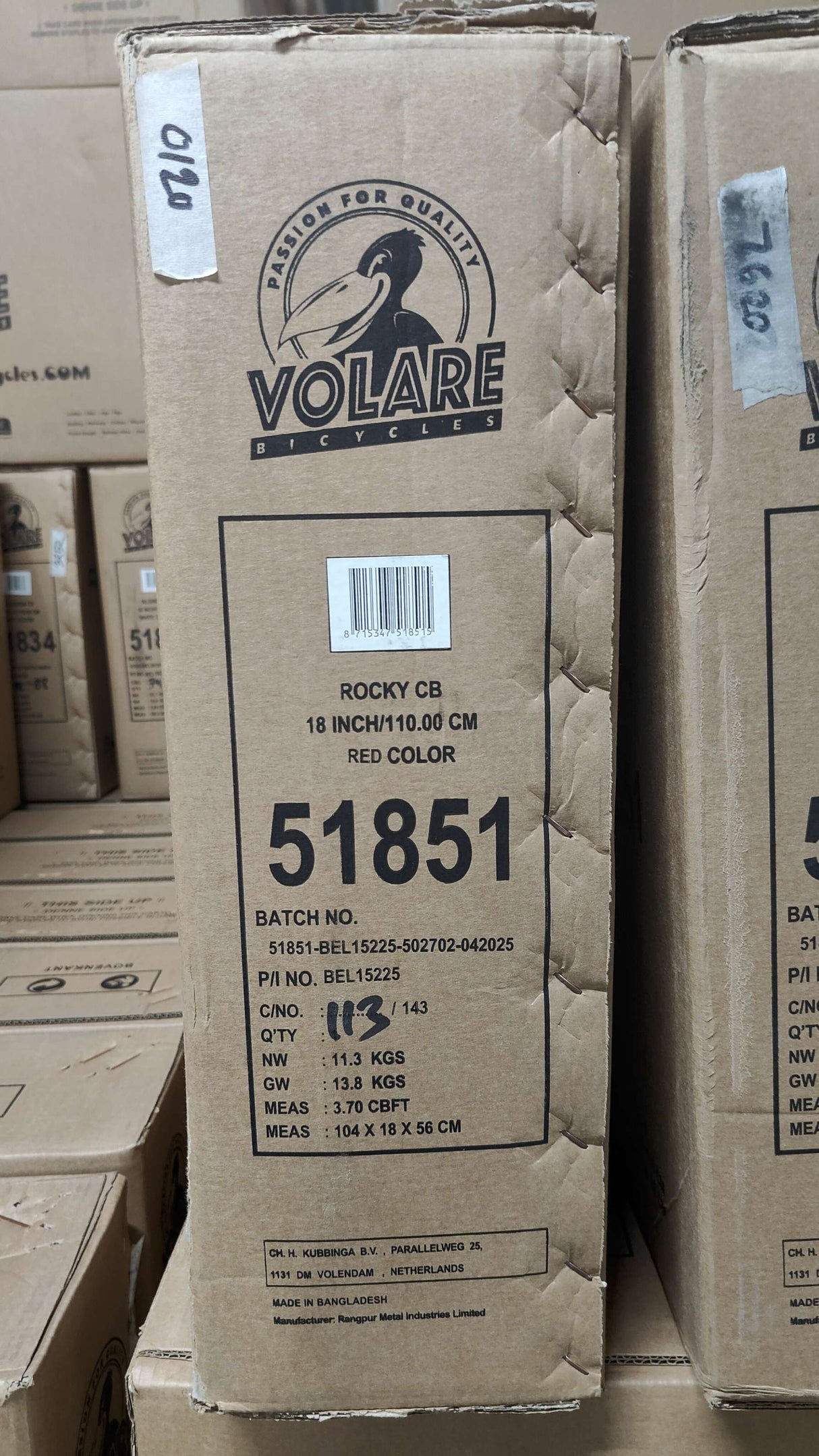 Volare Rocky Kinderfahrrad - Jungen - 18 Zoll - Rot