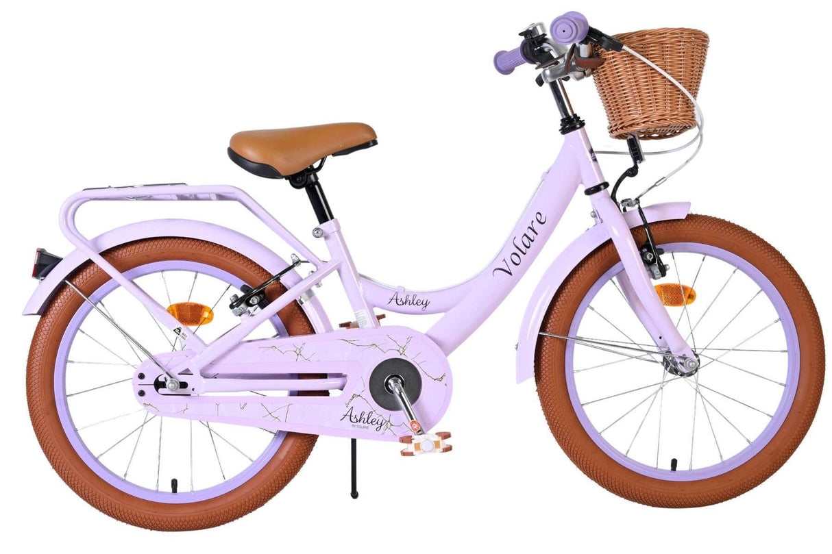 Kinderfahrrad in Blau Vorderansicht mit Korb komplett