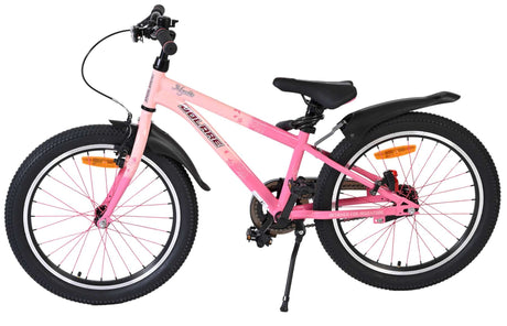 Rosa Kinderfahrrad mit breiten Reifen und Rücktrittbremse