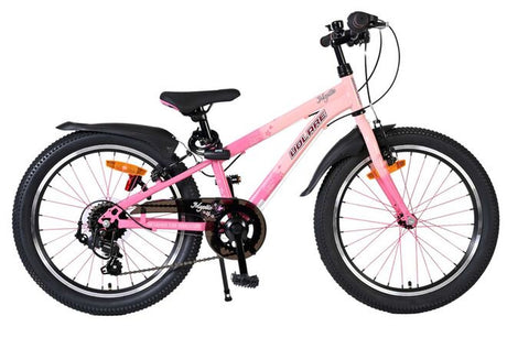 Kinderfahrrad in Pink mit 20-Zoll-Rädern und schwarzer Ausstattung