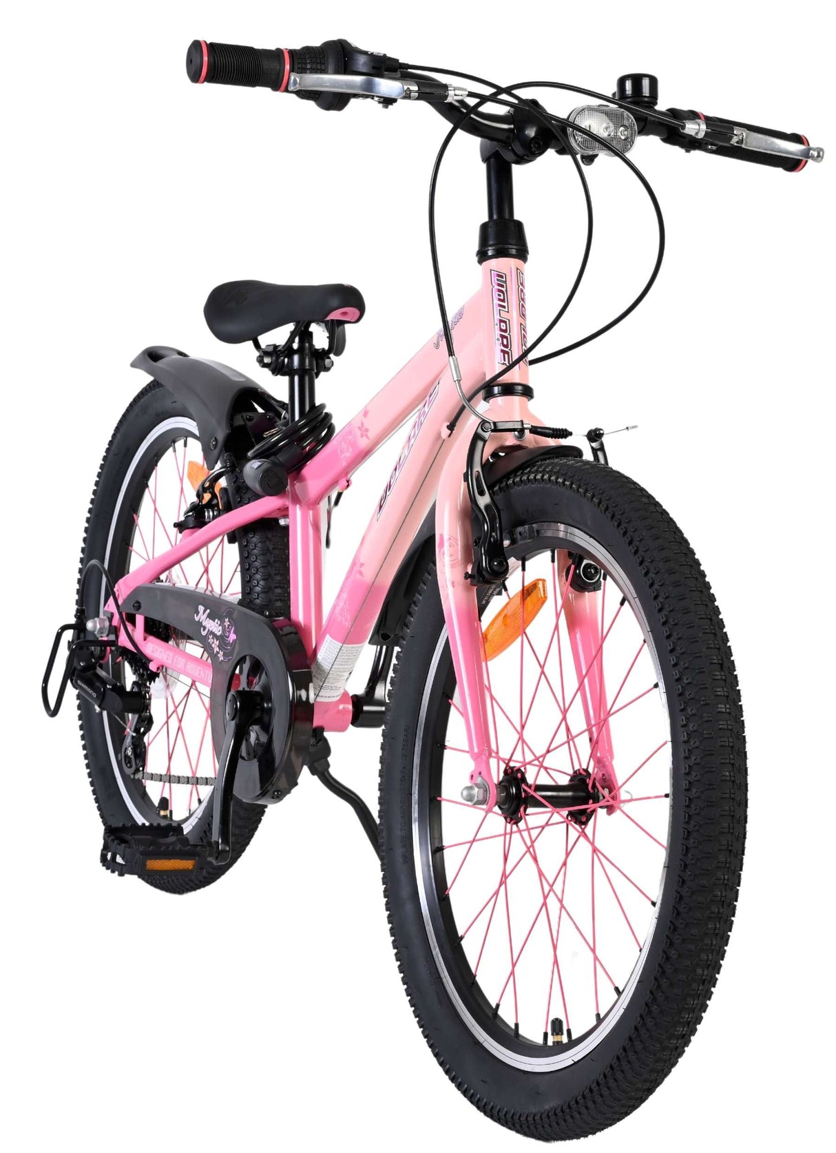 Kinderfahrrad in Pink mit 20-Zoll-Rädern und schwarzem Reifen