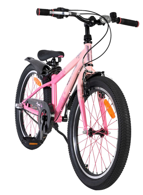 Rosa Kinderfahrrad mit 20-Zoll-Rädern und stabiler Rahmenkonstruktion