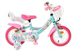 Kinderfahrrad in Türkis und Pink mit Einhorn-Motiv und Korb