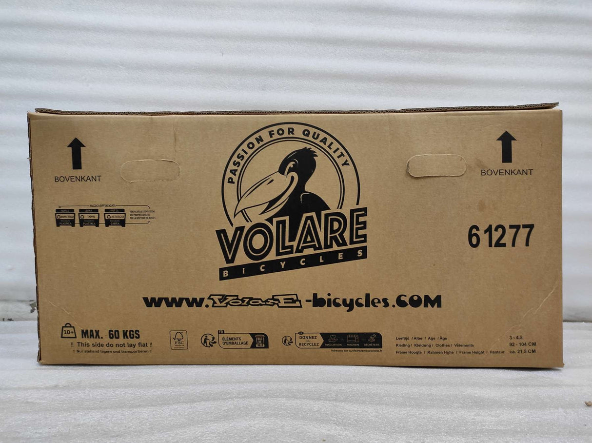 Kartonverpackung für ein Fahrrad mit Logo und Versandhinweisen