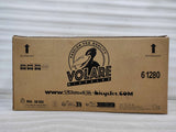 Kartonverpackung für ein Fahrrad mit Logo und Warnhinweisen