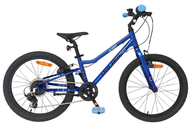 Blaues Kinderfahrrad mit 20-Zoll-Rädern und verstellbarem Sattel