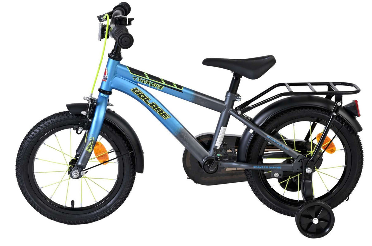 Kinderfahrrad mit 16-Zoll-Rädern, blauer Rahmen und Stützrädern