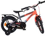 Kinderfahrrad in Orange und Grau mit stabilen Reifen und Rücktrittbremse