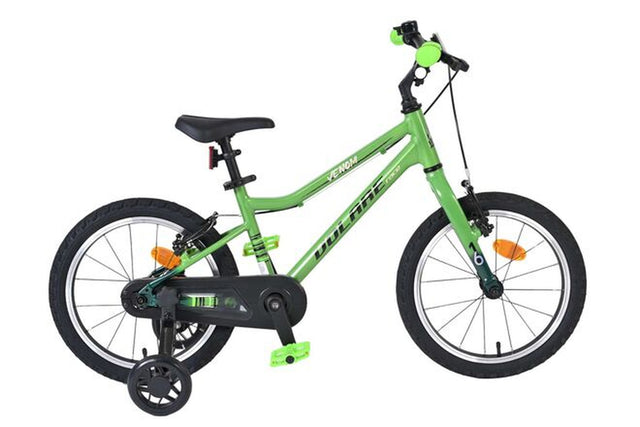 Grünes Kinderfahrrad mit 16-Zoll-Rädern und Rücktrittbremse