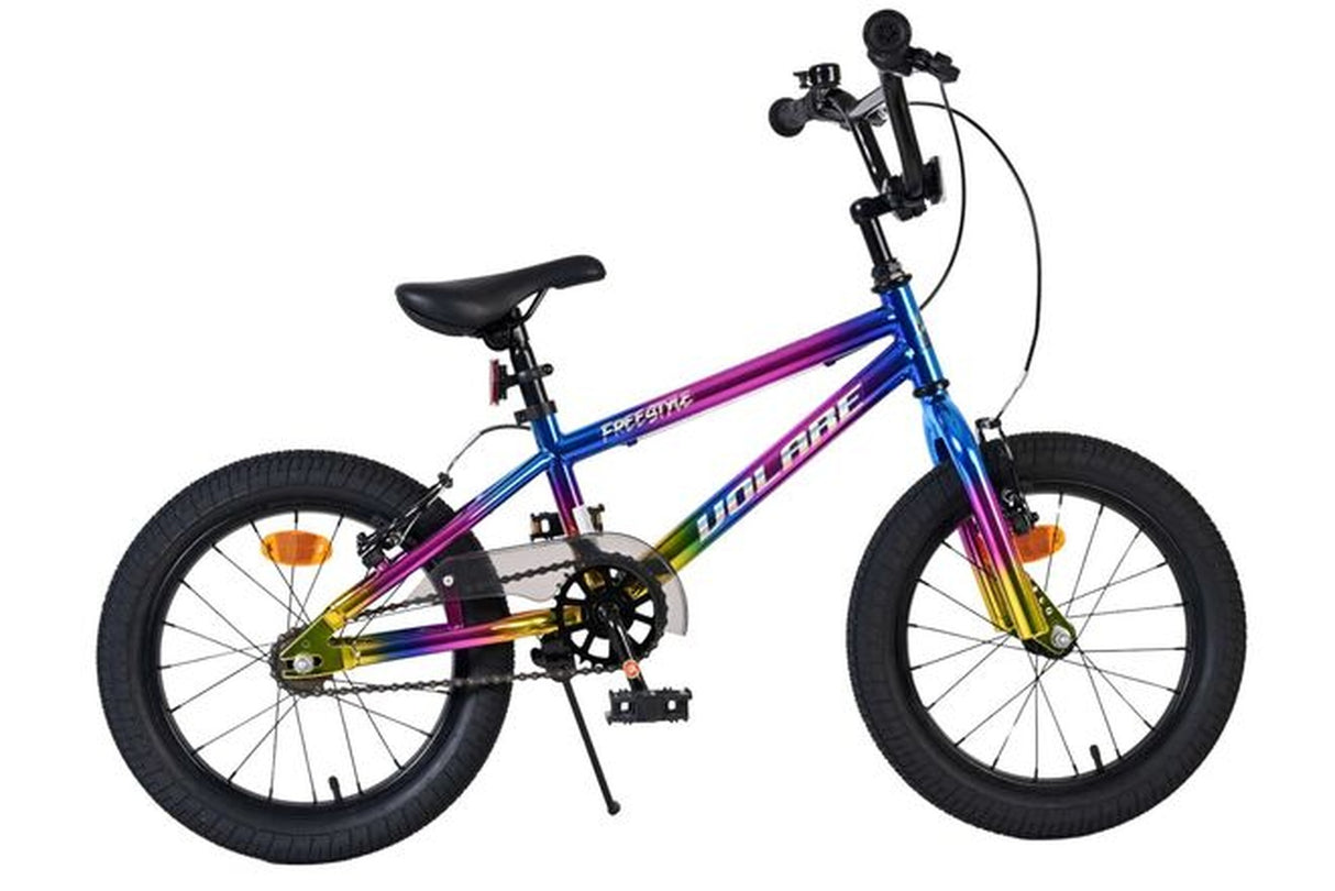 Buntes Kinderfahrrad mit 16-Zoll-Rädern und stabiler Rahmenkonstruktion