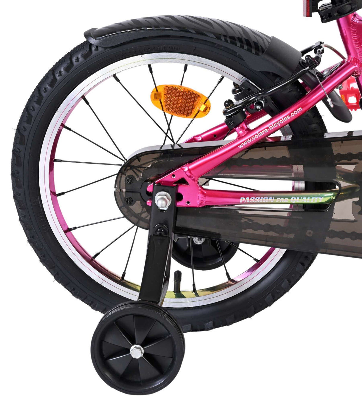 Volare Chrome Kinderfahrrad 16 Zoll Rosa-Grün mit zwei Handbremsen
