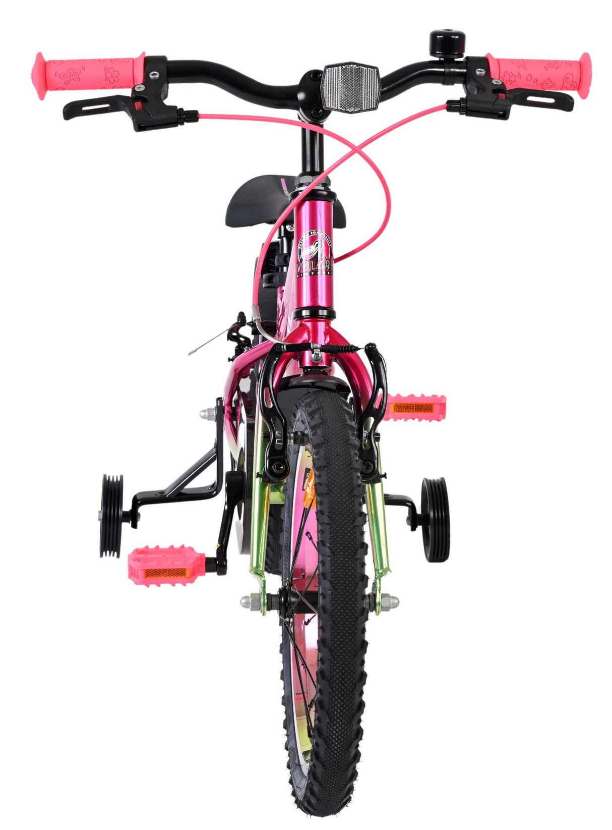 Volare Chrome Kinderfahrrad 16 Zoll Rosa-Grün mit zwei Handbremsen