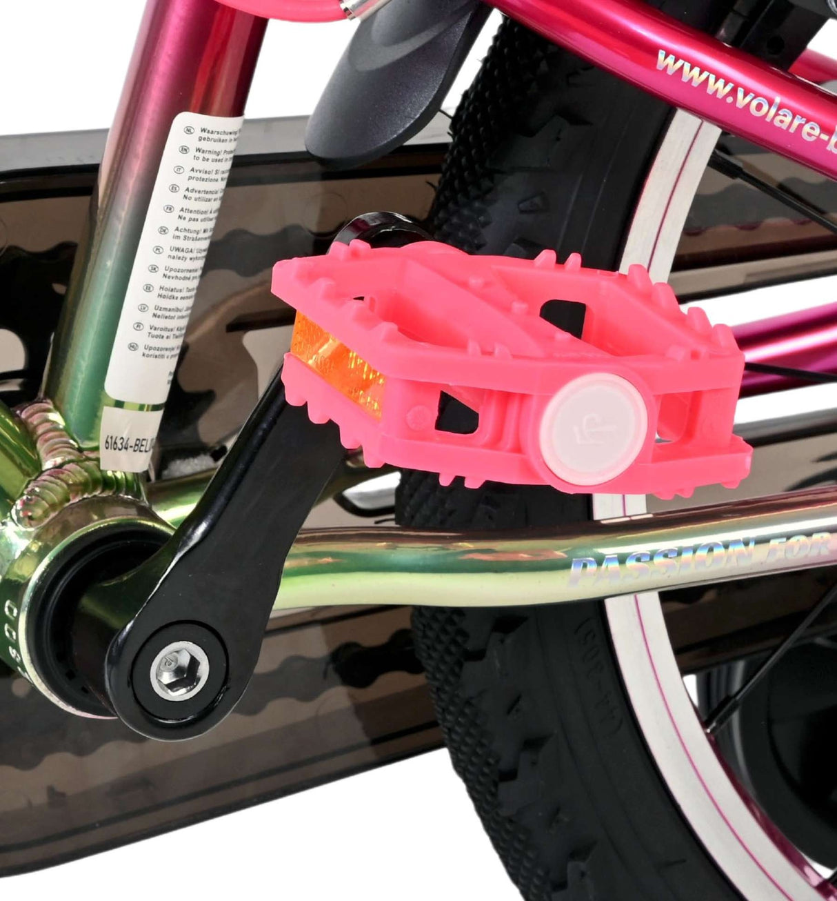 Volare Chrome Kinderfahrrad 16 Zoll Rosa-Grün mit zwei Handbremsen