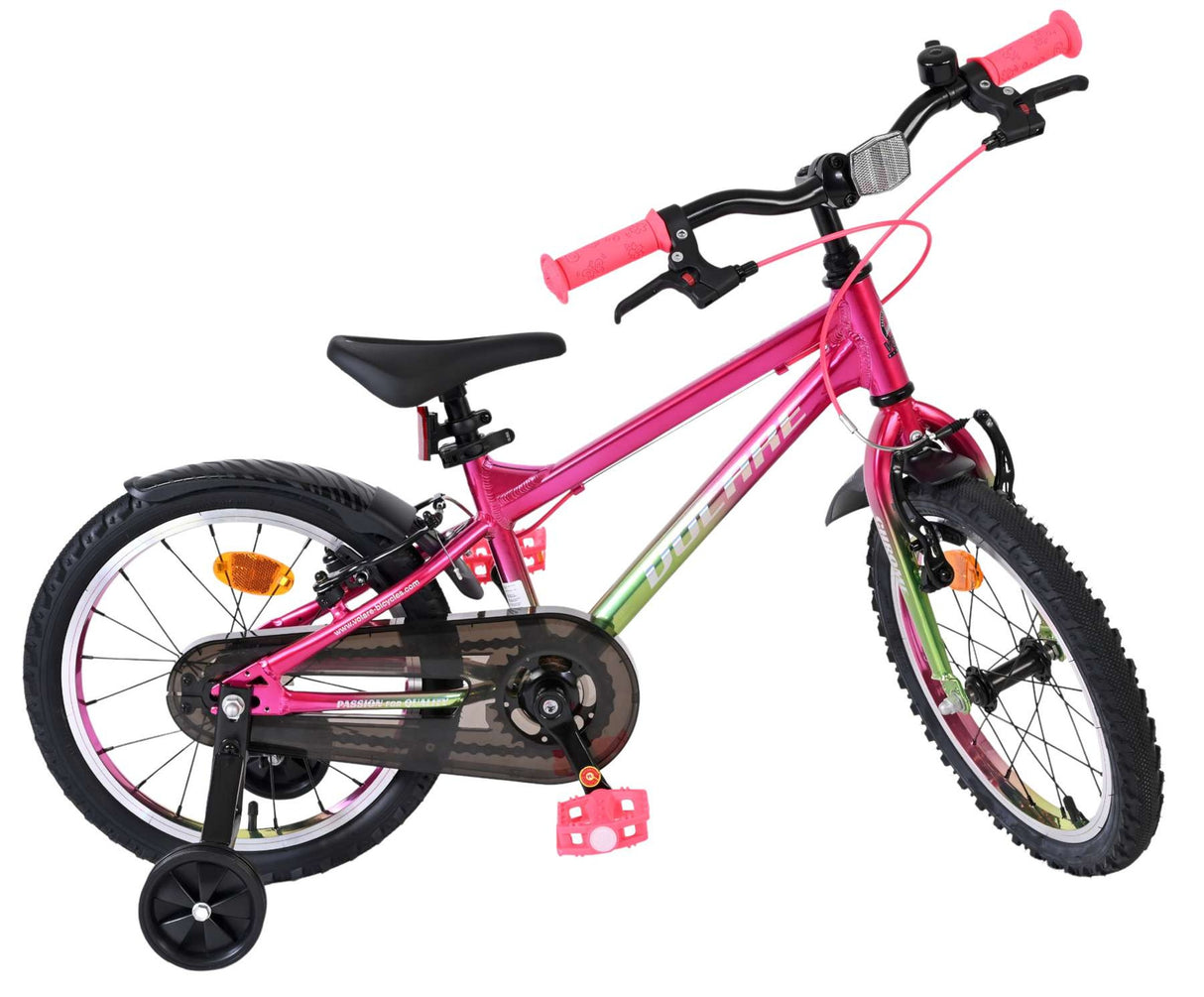 Volare Chrome Kinderfahrrad 16 Zoll Rosa-Grün mit zwei Handbremsen