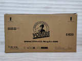 Kartonverpackung für ein Fahrrad mit Logo und Informationen
