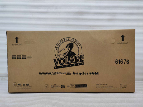 Kartonverpackung für Fahrräder mit Logo und Gewichtshinweis