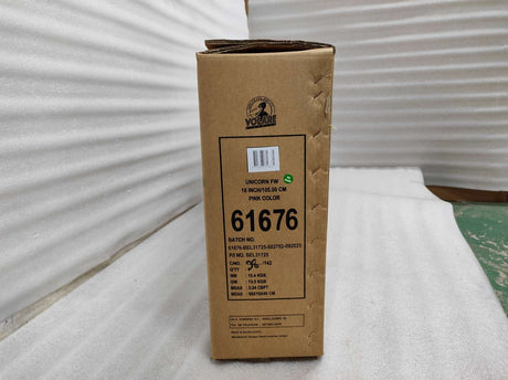 Kartonverpackung für ein pinkes Einhornspielzeug, 16 cm hoch
