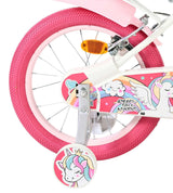 Rosa Fahrradreifen mit Einhorn-Motiv und buntem Design