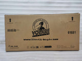Kartonverpackung für ein Fahrrad mit Logo und Gewichtshinweis