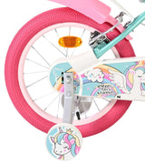 Volare Unicorn Kinderfahrrad 16 Zoll Grün mit Handbremsen und Stützrädern