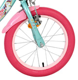Volare Unicorn Kinderfahrrad 16 Zoll Grün mit Handbremsen und Stützrädern