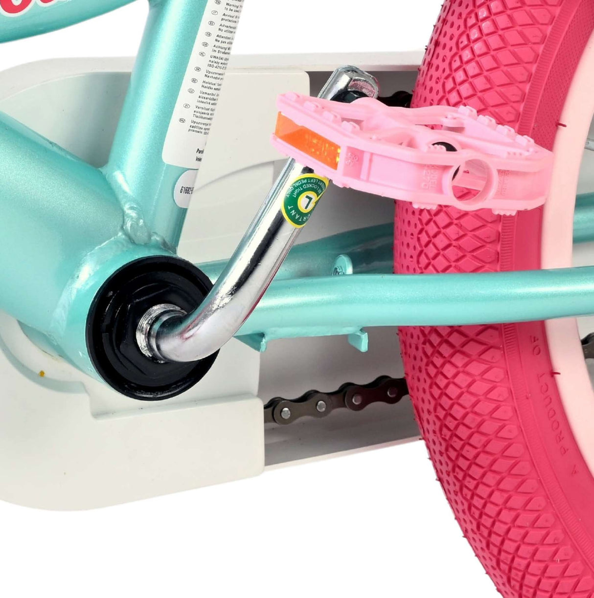 Volare Unicorn Kinderfahrrad 16 Zoll Grün mit Handbremsen und Stützrädern