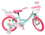 Volare Unicorn Kinderfahrrad 16 Zoll Grün mit Handbremsen und Stützrädern