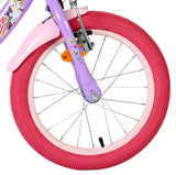 Volare Unicorn Kinderfahrrad 16 Zoll Lila mit Handbremsen und Stützrädern