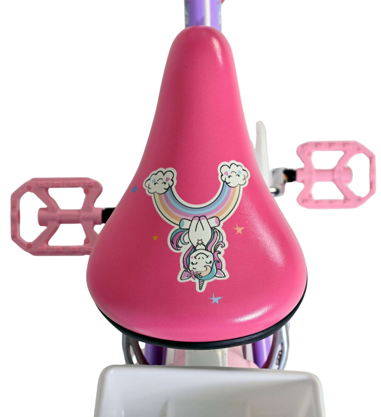 Volare Unicorn Kinderfahrrad 16 Zoll Lila mit Handbremsen und Stützrädern