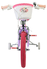 Volare Unicorn Kinderfahrrad 16 Zoll Lila mit Handbremsen und Stützrädern