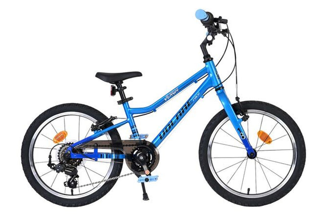 Blaues Kinderfahrrad mit 20-Zoll-Rädern und Gangschaltung