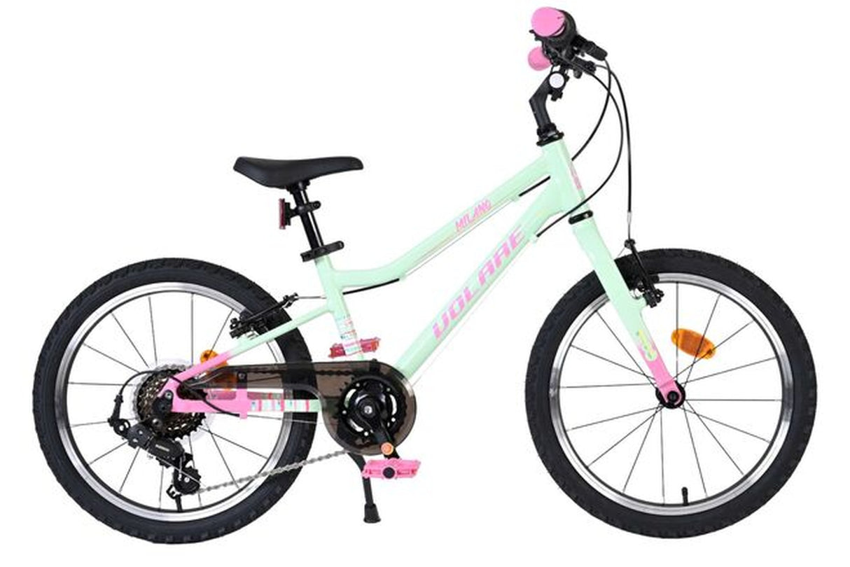 Kinderfahrrad in Mintgrün mit pinken Akzenten und 20-Zoll-Rädern