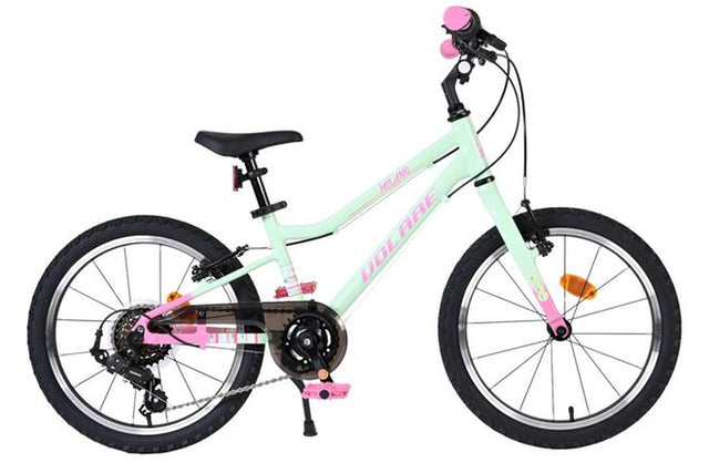Kinderfahrrad in Mintgrün mit pinken Akzenten und 20-Zoll-Rädern